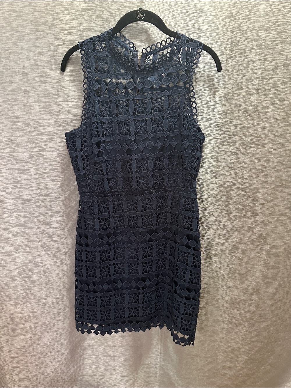 Lulu's Navy Crochet Lace Mini Dress